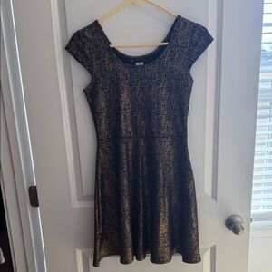 Elegant Navy and Gold Women's Dress